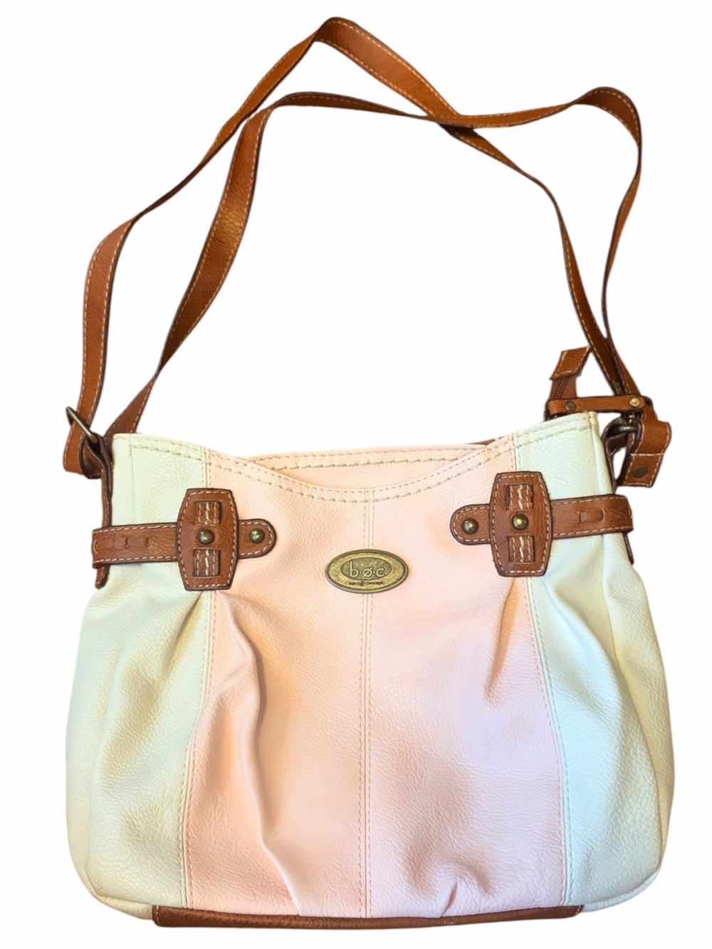 boc Pink, White and Brown Faux Leather Shoulder Bag